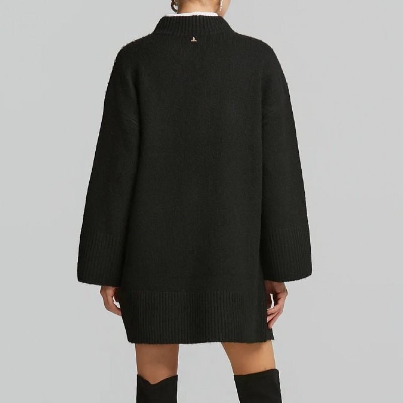 Sweater knitted with crystals Black Lynne