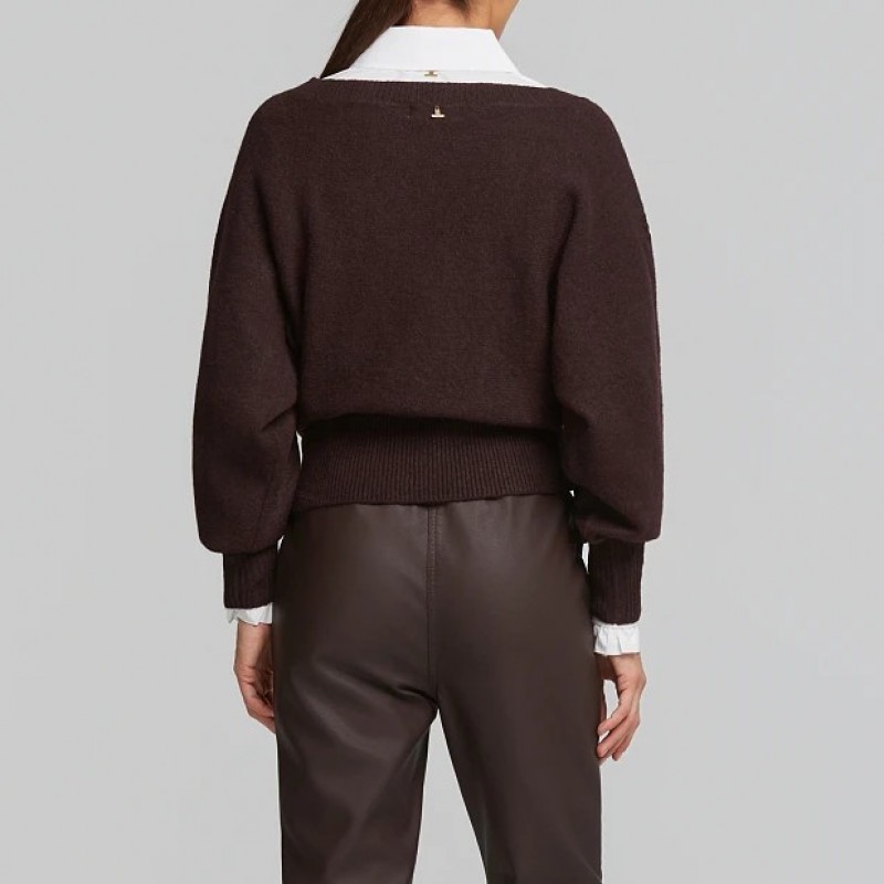 Πουλόβερ πλεκτό με παγιέτες και πέρλες Cherry Lynne