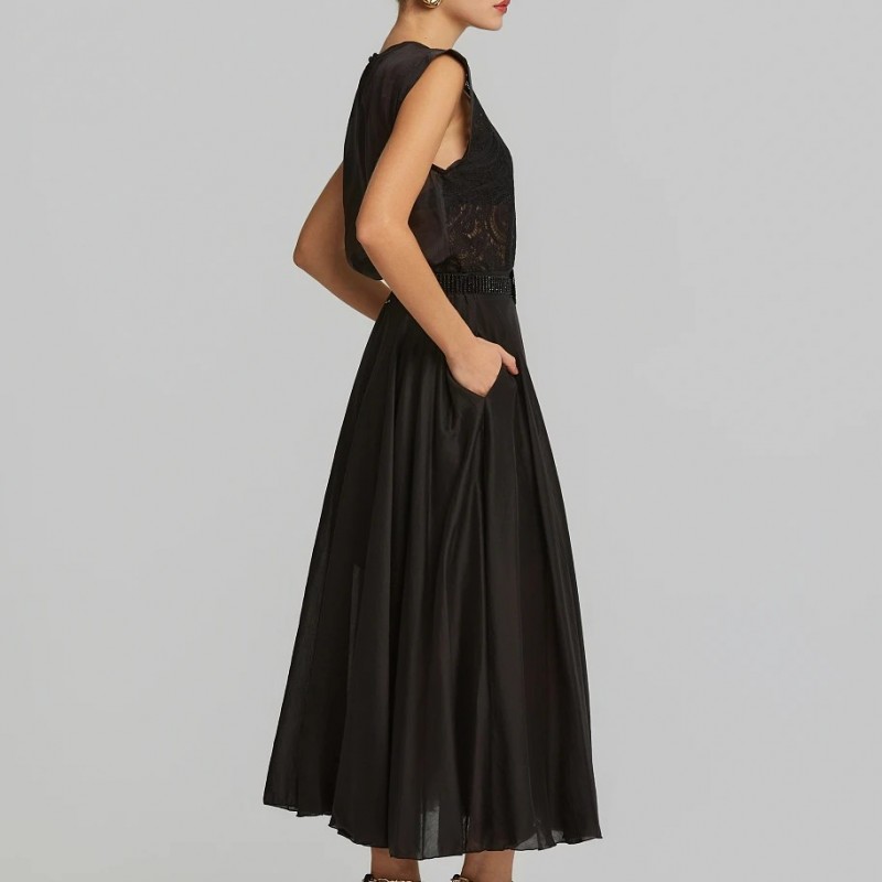 Μπλούζα αμάνικη από δαντέλα Black Lynne