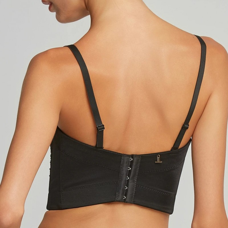 Bustier beaded emboidered black Lynne