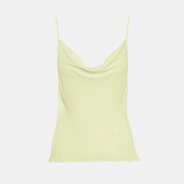 Μπλούζα ντραπέ με τιράντες κιτρινο Lynne