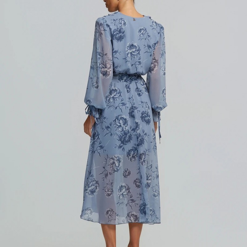 Dress midi printed with ruffles Ciel Lynne