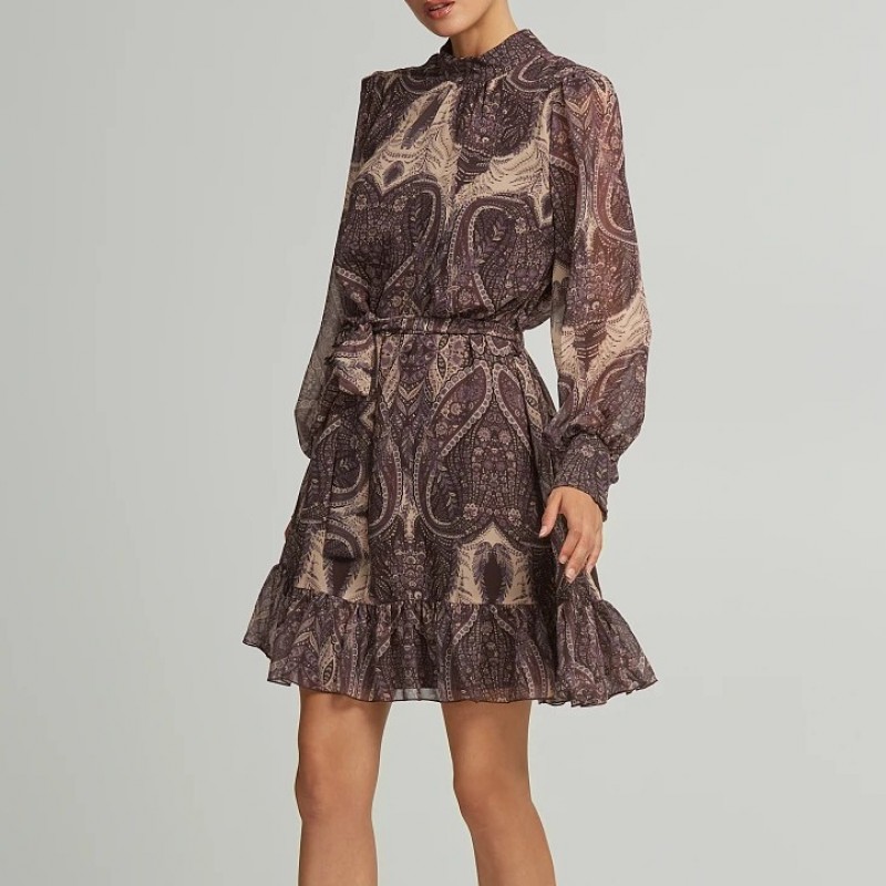 Dress mini kloss printed Brown Lynne