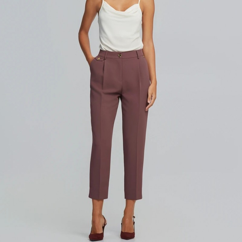 Pants cropped high-rised Brown Lynne