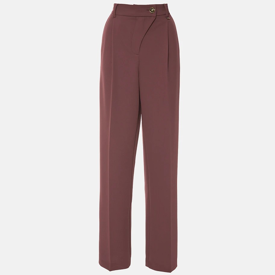 Pants high-waisted crepe Brown Lynne