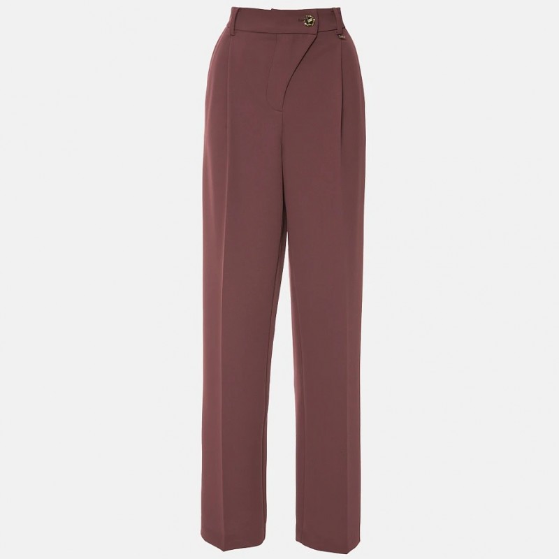 Pants high-waisted crepe Brown Lynne