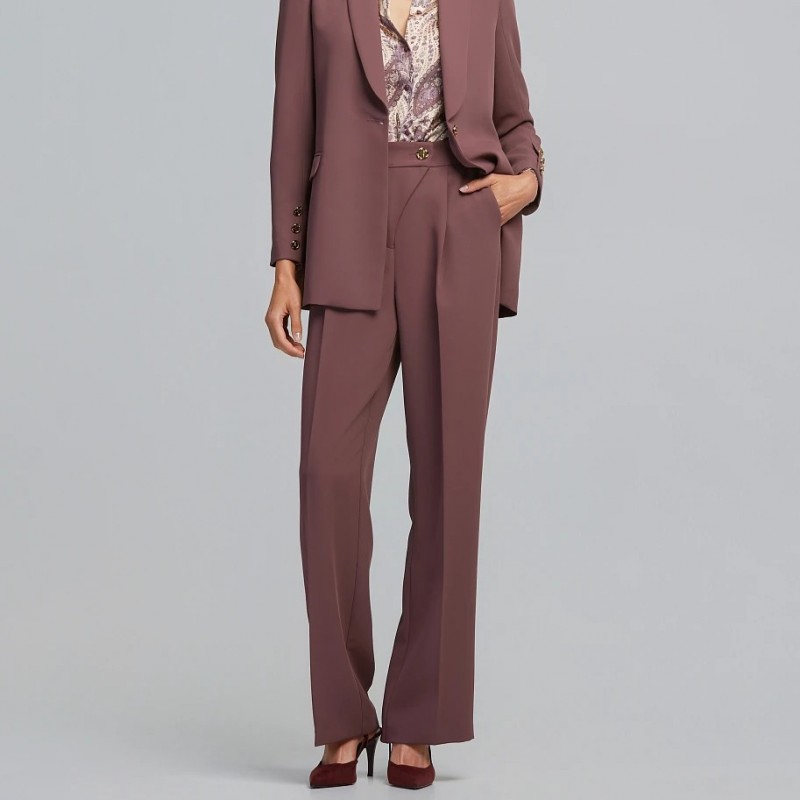 Pants high-waisted crepe Brown Lynne