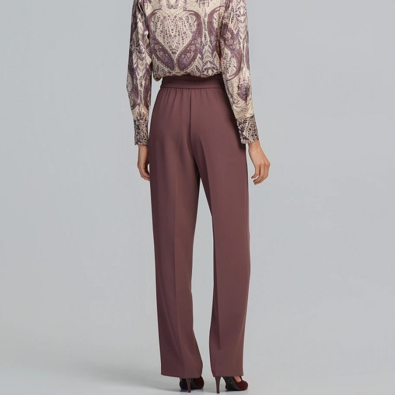 Pants high-waisted crepe Brown Lynne