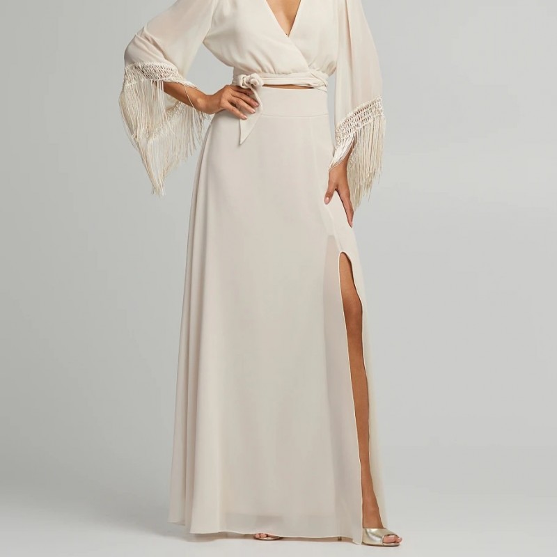 Skirt maxi muslin Beige Lynne