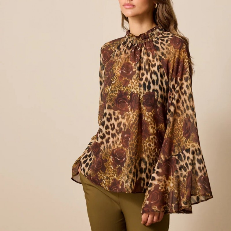 Μπλούζα με μακρύ μανίκι Brown Zyra Enzzo