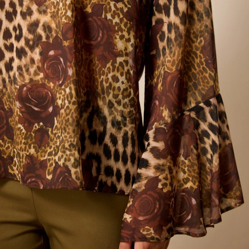 Μπλούζα με μακρύ μανίκι Brown Zyra Enzzo