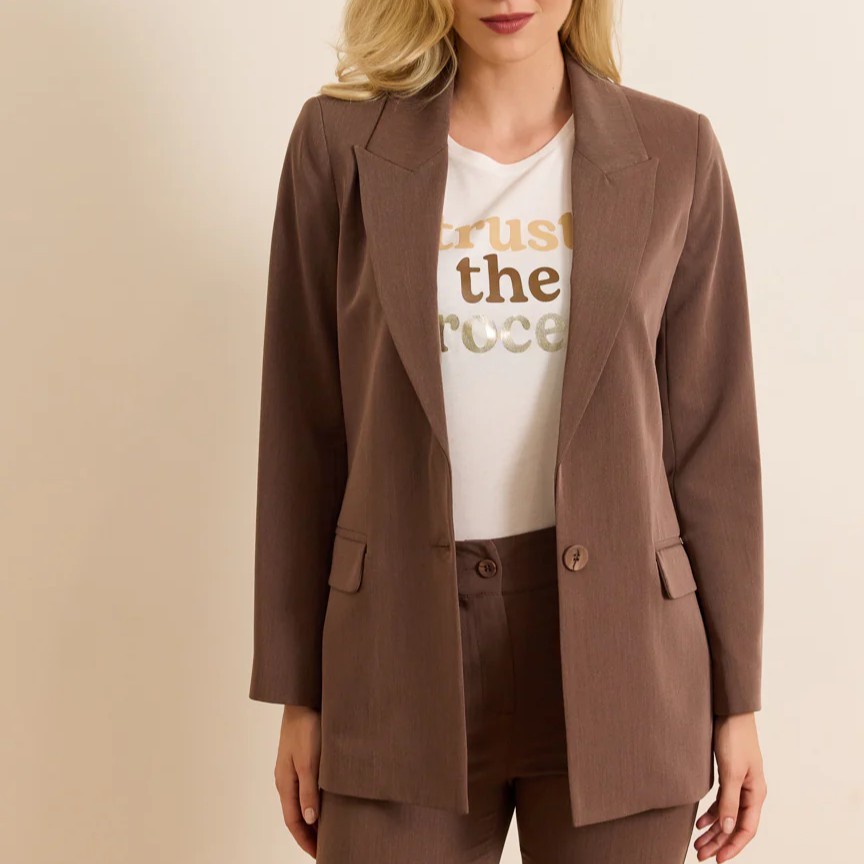 Σακάκι με κουμπί Tiffy Brown Enzzo