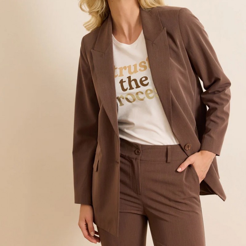 Σακάκι με κουμπί Tiffy Brown Enzzo