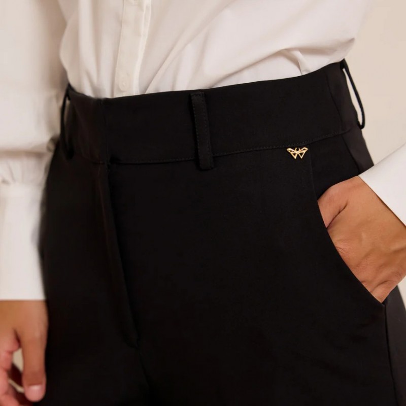 Παντελόνα ψηλόμεση με τσάκιση Velia Black Enzzo