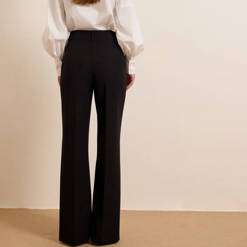 Παντελόνα ψηλόμεση με τσάκιση Velia Black Enzzo