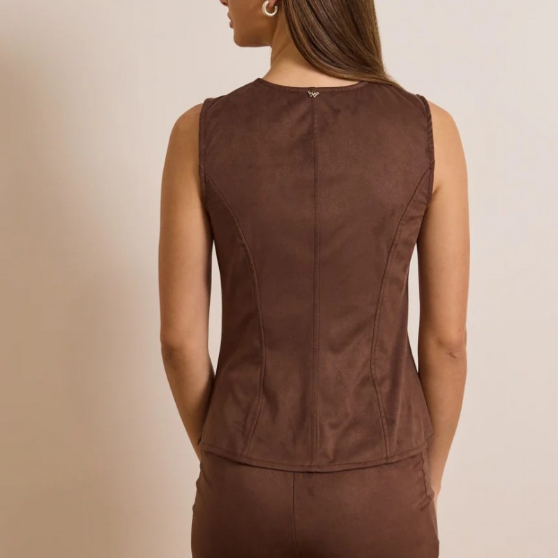 Γιλέκο με ασημένια κουμπιά Liana Brown Enzzo