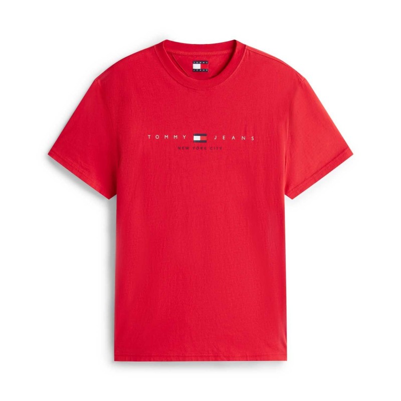 T-shirt Linear tee ss Red Tommy jeans