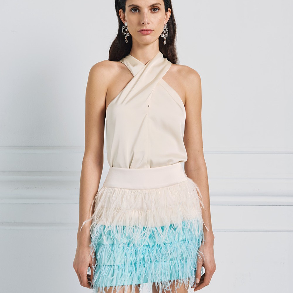 Φούστα δίχρωμη με πούπουλα Aqua Access