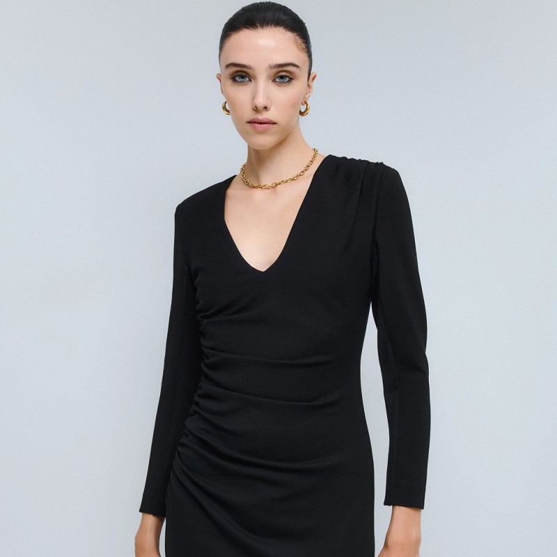 Dress midi with ruffles Black Access