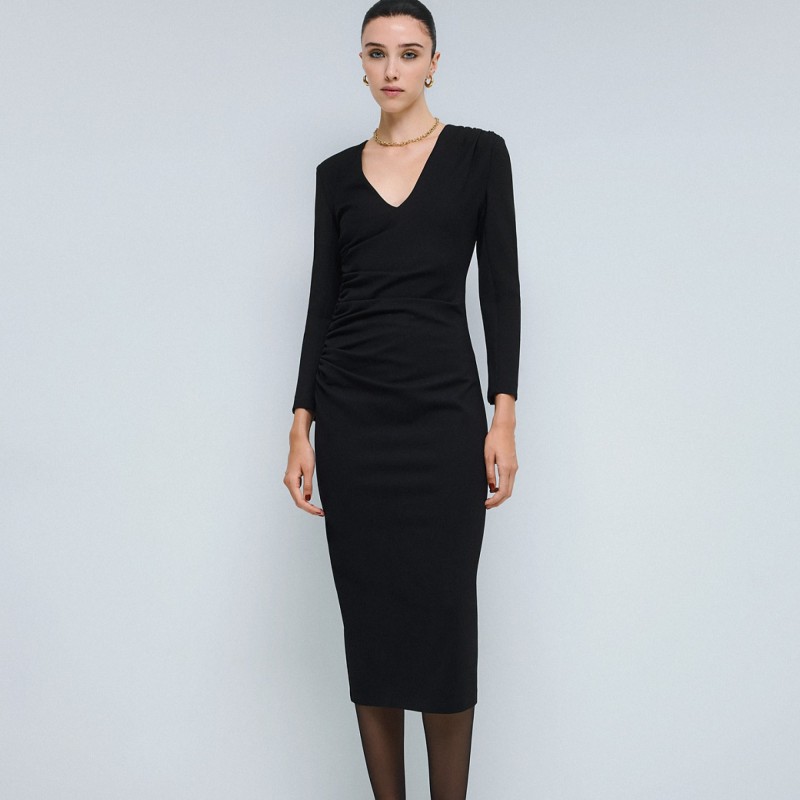 Dress midi with ruffles Black Access