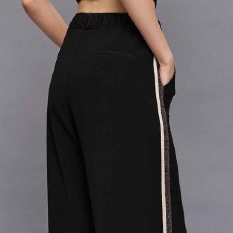 Pants with elastic and side band black Access