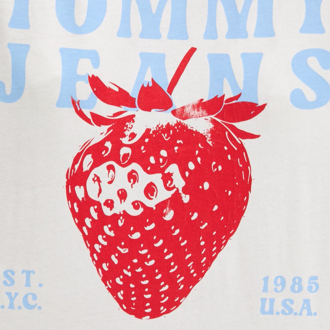 Μπλούζα με κοντό μανίκι strawberry tee white Tommy jeans