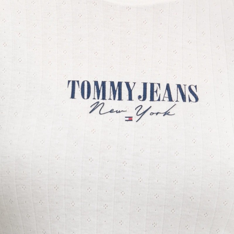 T-shirt Pointelle tee white Tommy jeans