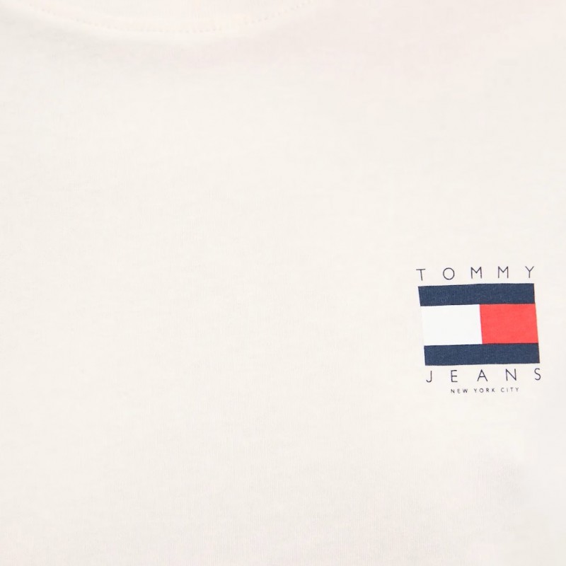 Μπλούζα με κοντό μανίκι tommy us flag ss white Tommy jeans