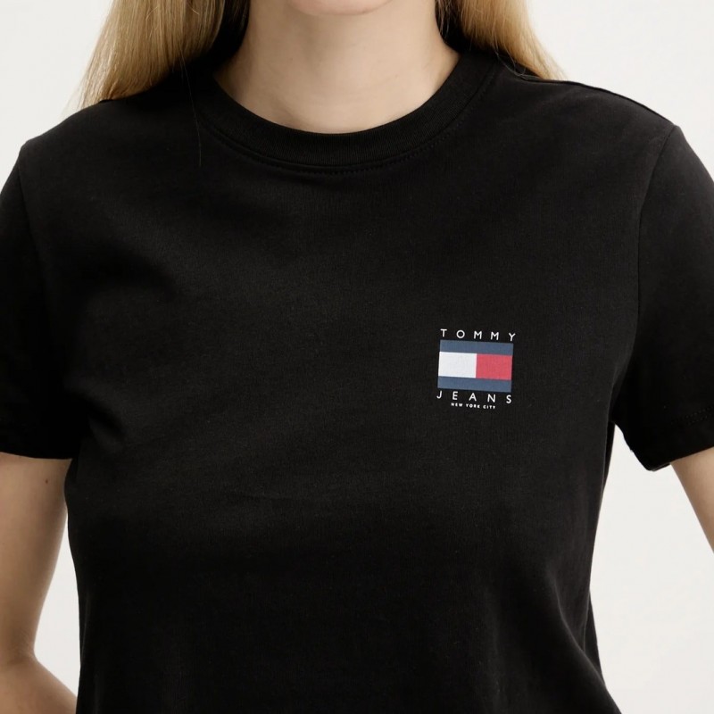 Μπλούζα με κοντό μανίκι tommy us flag ss black Tommy jeans