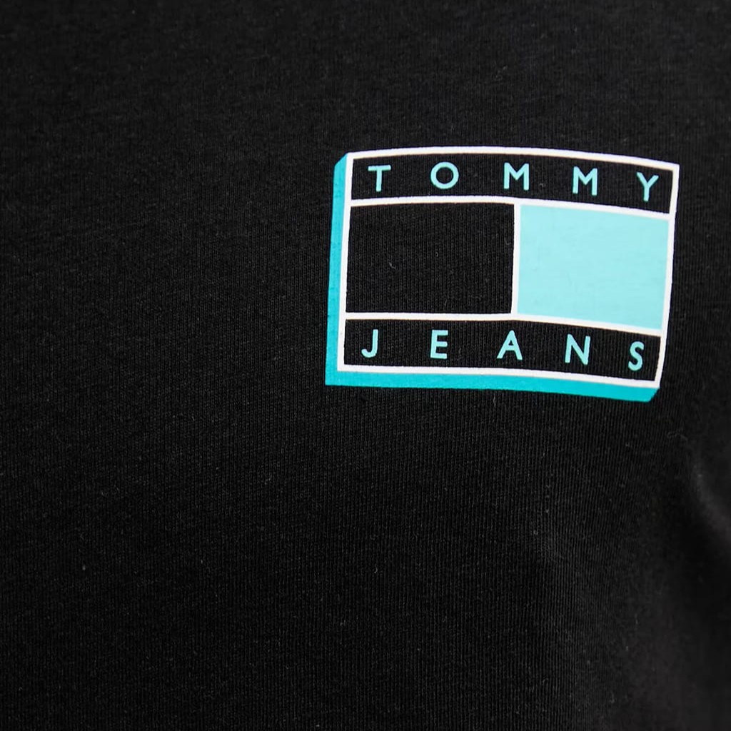 Μπλούζα με κοντό μανίκι ανδρική μαύρο Tommy jeans
