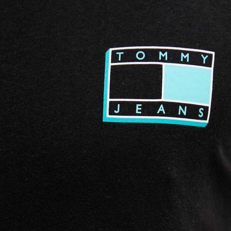 Μπλούζα με κοντό μανίκι ανδρική μαύρο Tommy jeans