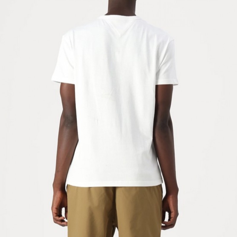 T-shirt men badge white Tommy jeans