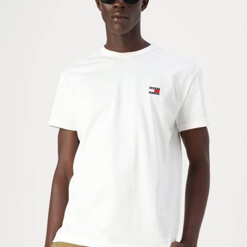 T-shirt men badge white Tommy jeans