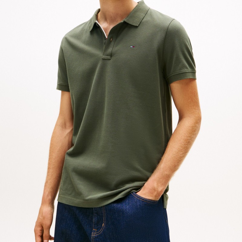 Polo short sleeved TJM slim placket Olive green Tommy jeans