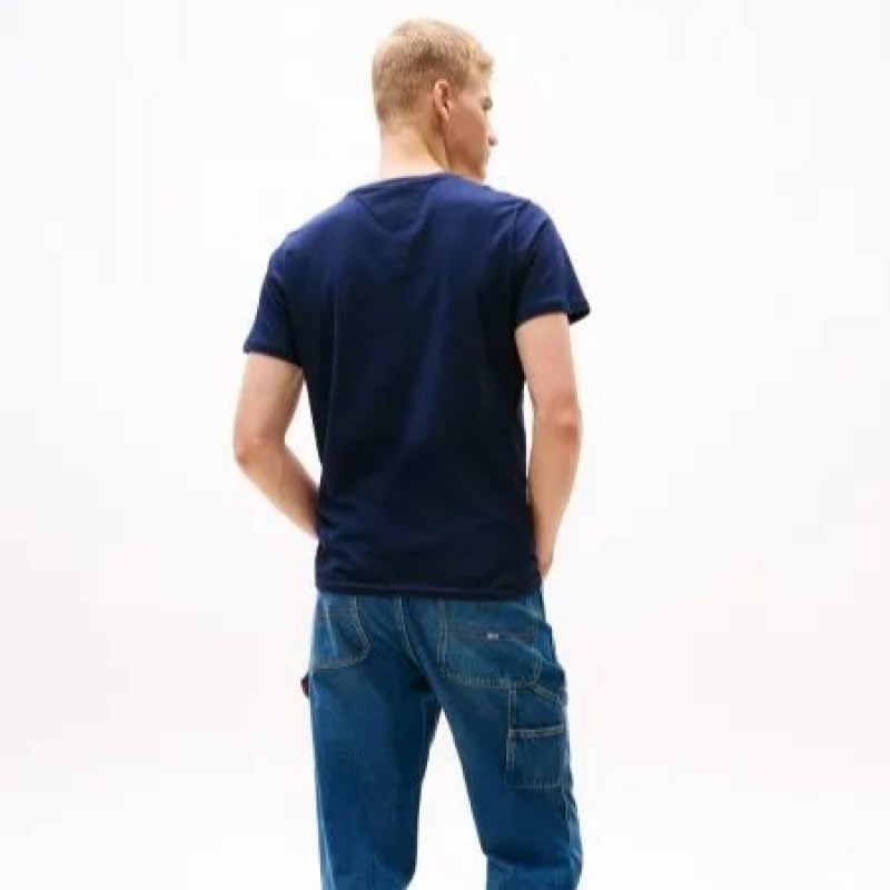 Μπλούζα με κοντό μανίκι TJM slim navy Tommy jeans