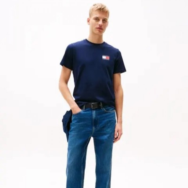Μπλούζα με κοντό μανίκι TJM slim navy Tommy jeans