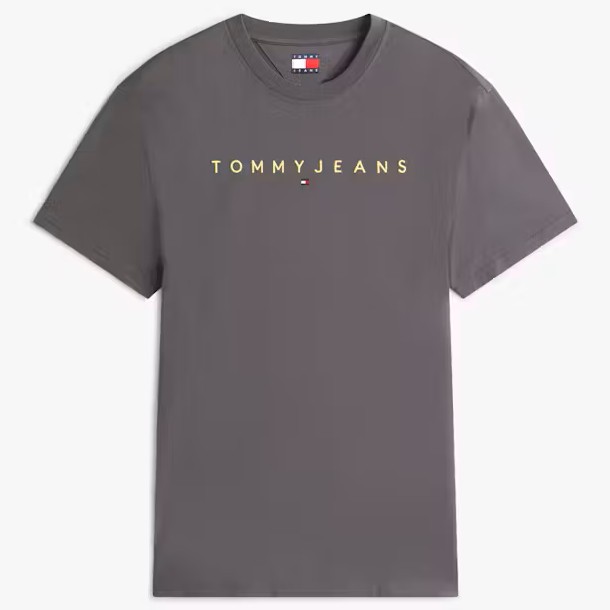 Μπλούζα με κοντό μανίκι TJM Reg Linear Logo Whashed grey Tommy Jeans