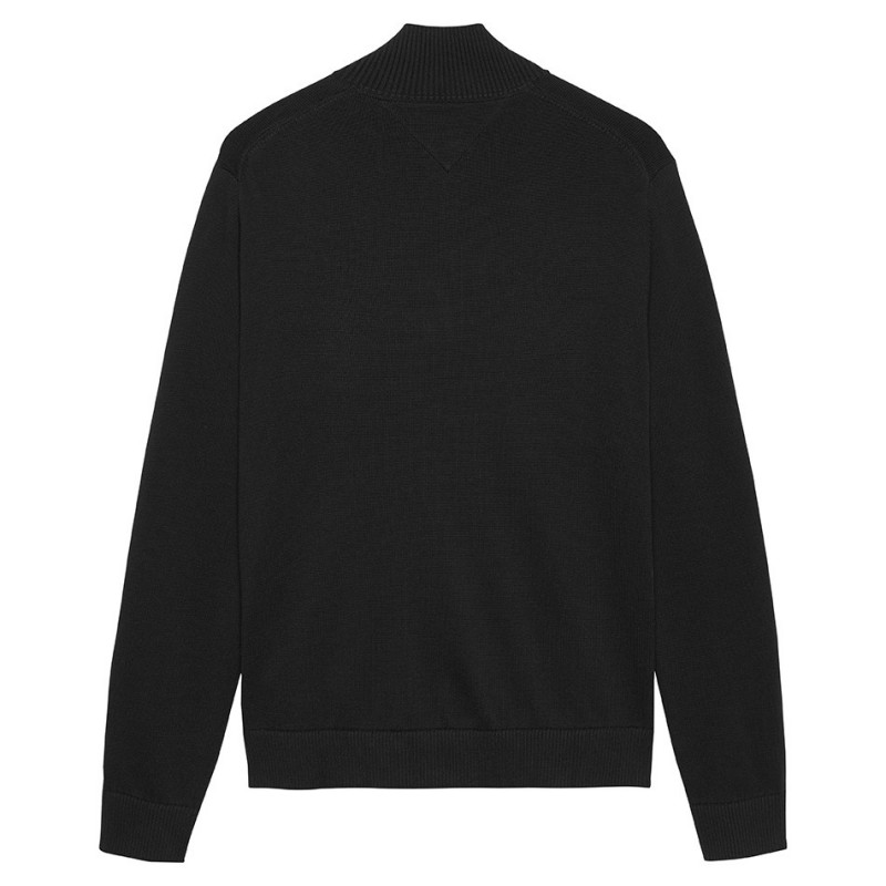 Πλεκτό πουλόβερ Slim Essential Light 1/4 Zip Black Tommy jeans