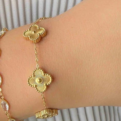 Βραχιόλια από Ατσάλινη αλυσίδα με Σταυρούς Gold Elephantina