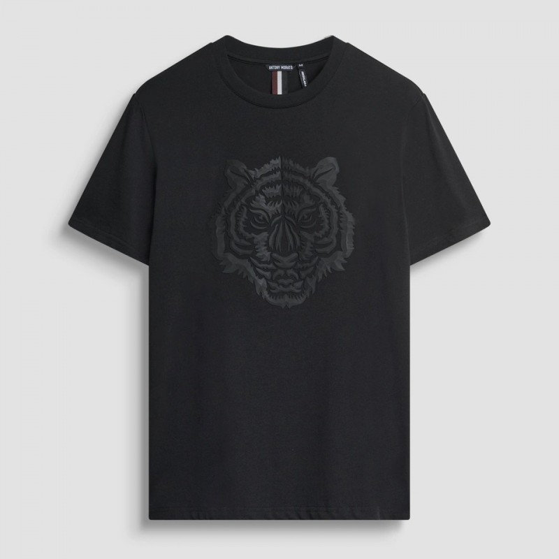Μπλούζα με κοντό μανίκι Jersey Tiger print Black Antony Morato