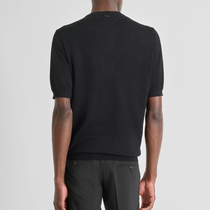 Blouse short sleeved regular fit wool blend Black Antony Morato