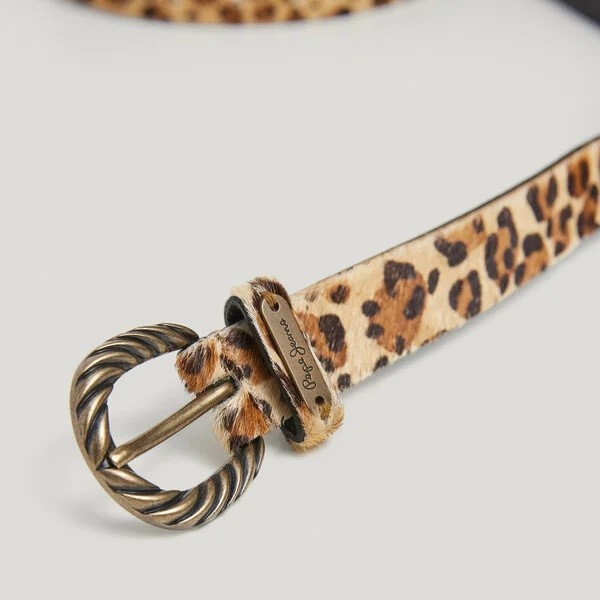 Ζώνη δερμάτινη Animal Printed Brown Pepe Jeans
