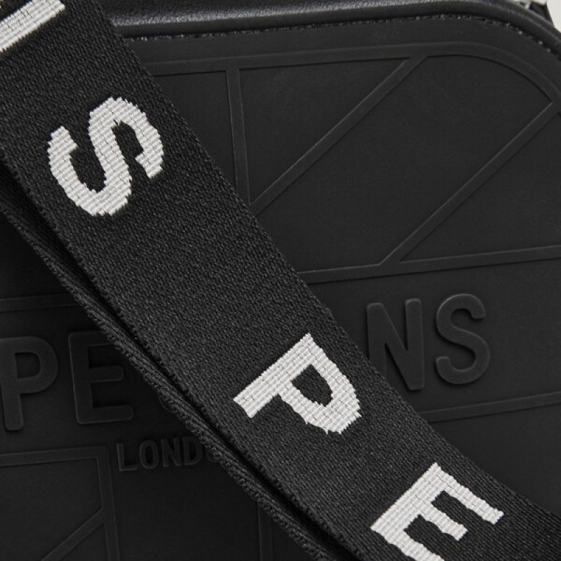 Τσαντάκι ώμου Signature Grace Black Pepe jeans