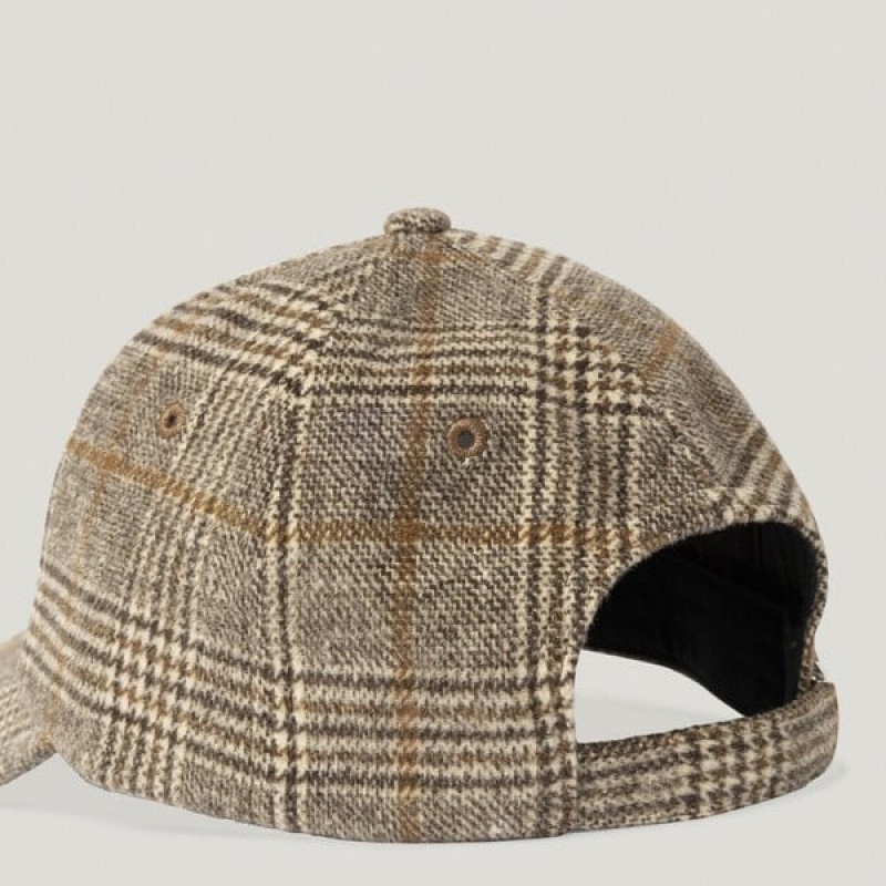 Καπέλο καρό με λογότυπο και καρό σχέδιο Fernand Brown Pepe jeans