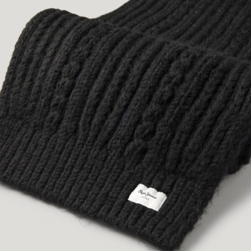 Κασκόλ πλεκτό Francis Black Pepe jeans