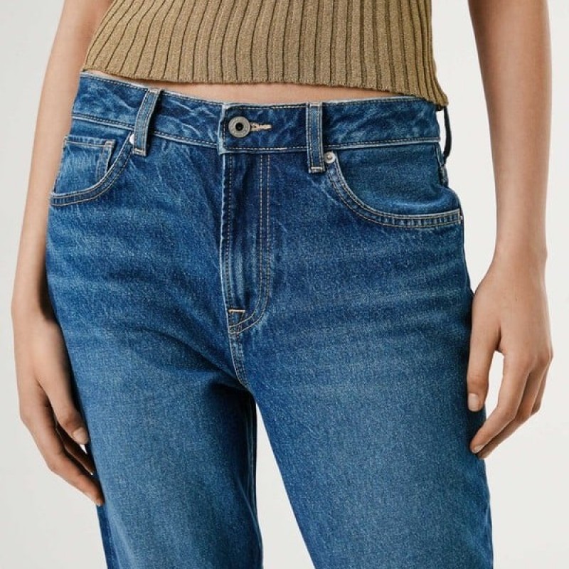 Jean High Waist Taper Violet Blue Pepe Jeans