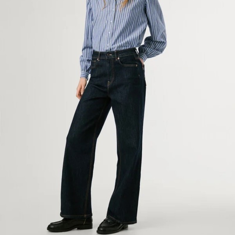 Παντελόνι τζίν high-rise straight fit Lexa Blue Pepe jeans