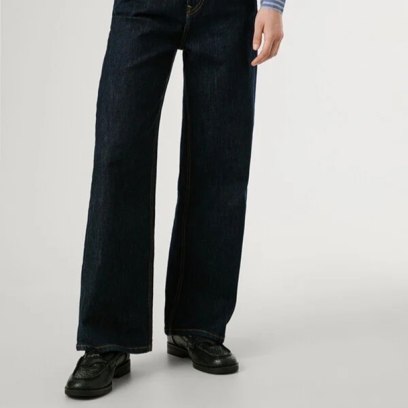 Παντελόνι τζίν high-rise straight fit Lexa Blue Pepe jeans