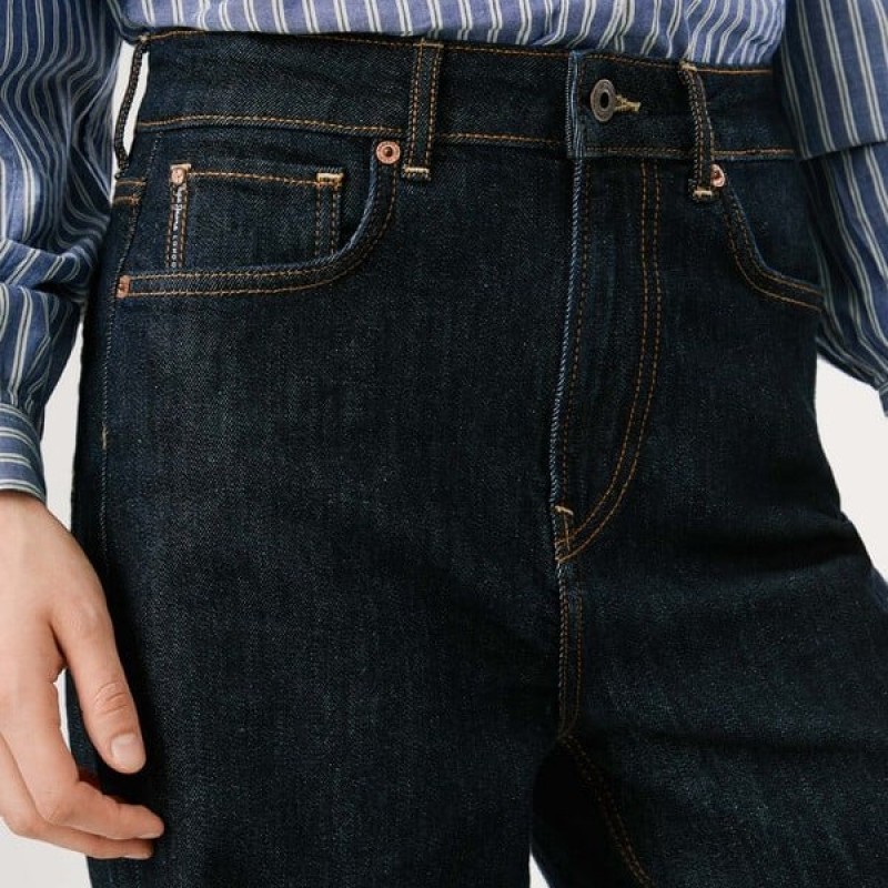 Παντελόνι τζίν high-rise straight fit Lexa Blue Pepe jeans