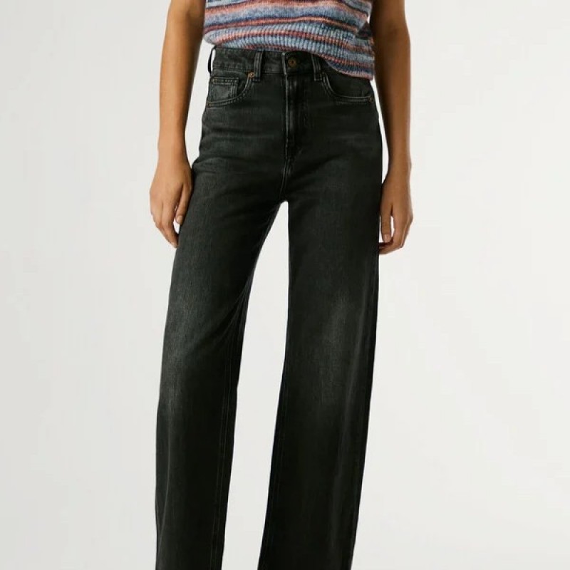Τζίν high-rise straight fit Lexa Black Pepe jeans
